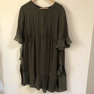 XXL flowy khaki women’s mini dress/top